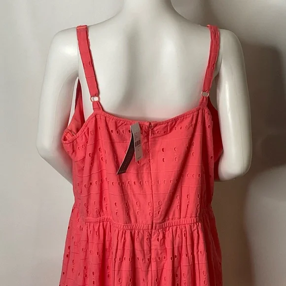 Lane Bryant NWT’s Red Eyelet Lace Midi Dress Knot Straps & Full Back Zip Size 22 - Picture 14 of 16